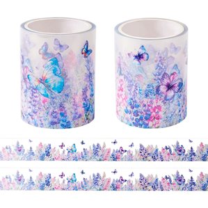 Dekortejp - Clear - Blombård - Lila