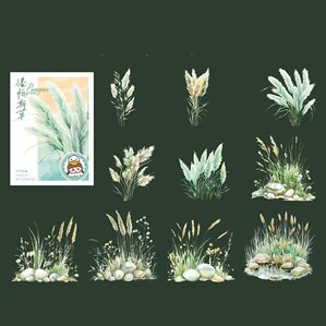 Stickers - Clear - Vass - Pampas - Grön