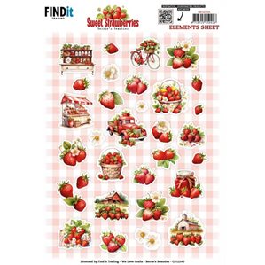 Klippark - A4 - Sweet Strawberries - Small Elements