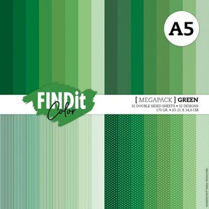 Megapack papper - Christmas Green - A5