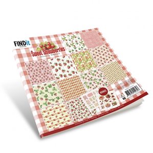 Paper pack - 20x20cm - Sweet Strawberries