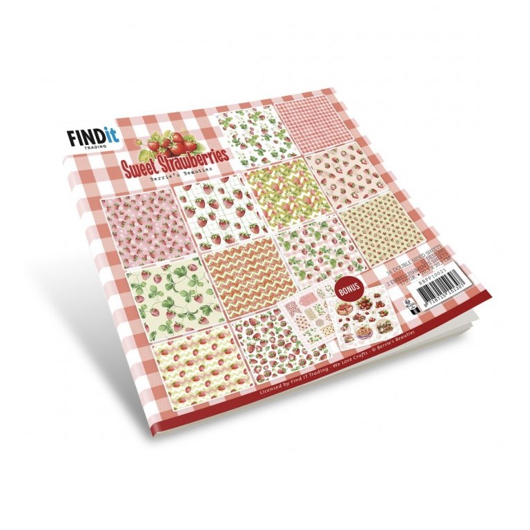 Paper pack - 20x20cm - Sweet Strawberries