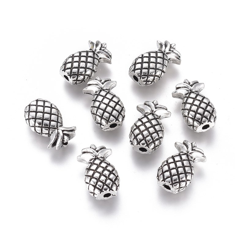 Metallpärlor - Ananas - 14x9mm - 10st