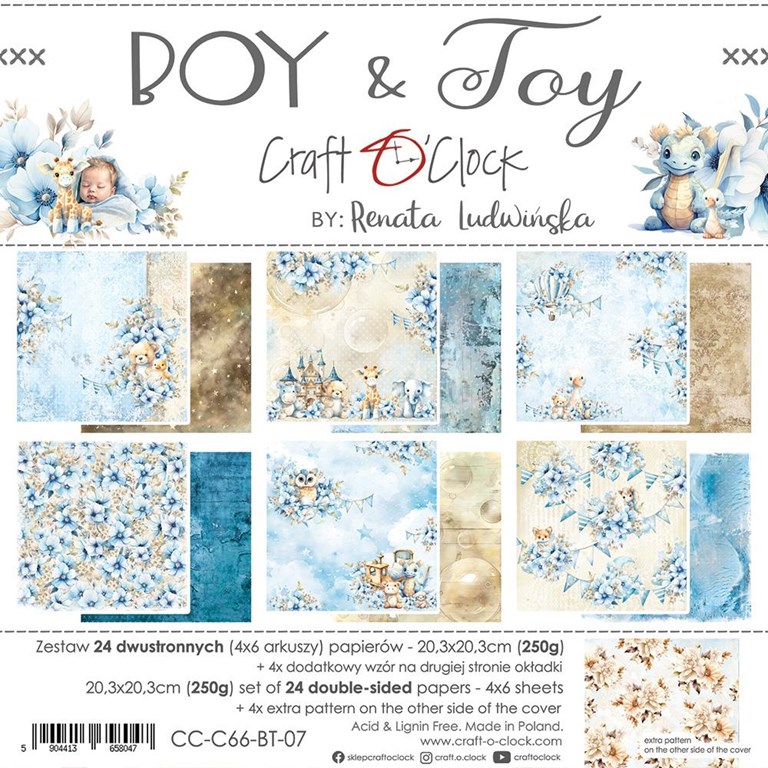Paper pack - Boy & Toy - 20x20cm