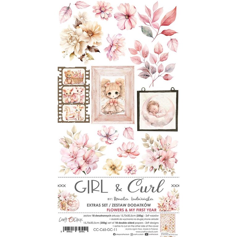 18st klippark - Flowers & My First Year Girl - Extras Set