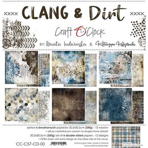 Scrapbookingpapper - 30x30cm - Clang and Dirt
