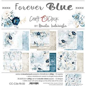 Scrapbookingpapper - 30x30cm - Forever Blue