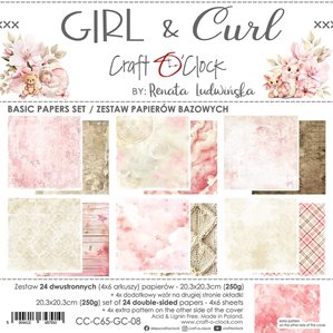 Paper pack - Girl & Curl - 20x20cm