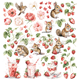 Maja Design - Strawberry thief - Hel kollektion - 30x30cm - 15st ark