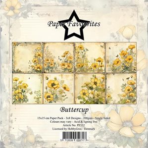 Scrapbookingpapper - 15x15cm - Buttercup