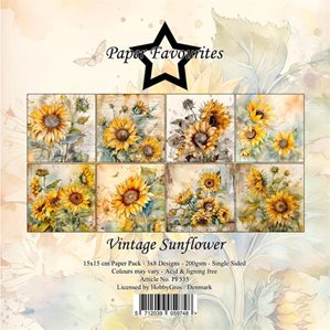 Scrapbookingpapper - 15x15cm - Vintage Sunflower