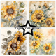 Scrapbookingpapper - 15x15cm - Vintage Sunflower