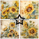 Scrapbookingpapper - 15x15cm - Vintage Sunflower
