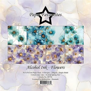 Scrapbookingpapper - 30x30cm - Alcohol Ink Flowers