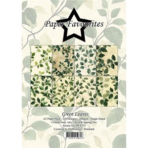 Scrapbookingpapper - A5 - Green Leaves