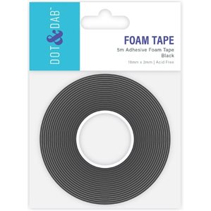 Dubbelhäftande foamtejp - 2mm tjock - 18mm bred - 5m - Svart