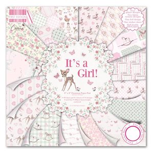 Paper pad - Its a girl - 20x20cm - 48st cardstock