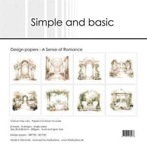 Scrapbookingpapper - 30x30cm - A Sense of Romance