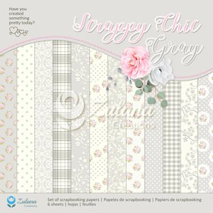 Scrapbookingpapper - 30x30cm - Chic Grey