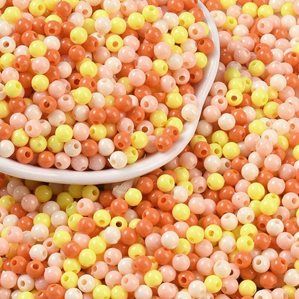 Akrylpärlor - Pärlmix - 4mm - 600st - Orange