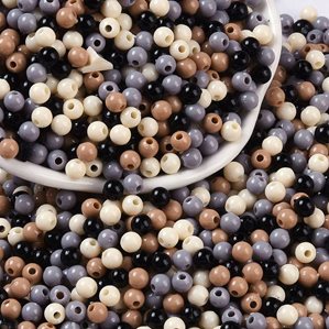 Akrylpärlor - Pärlmix - 4mm - 600st - Naturfärger