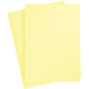 Slät Cardstock - A4 - Ljusgul - 20st - 180g