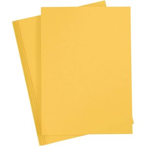 Slät Cardstock - A4 - Solgul - 20st - 180g