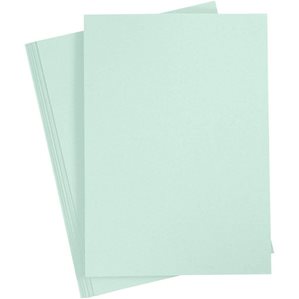 Slät Cardstock - A4 - Pastellgrön - 10st - 210g