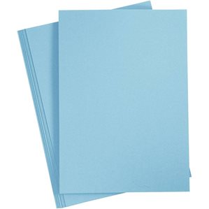 Slät Cardstock - A4 - Ljusblå - 10st - 210g