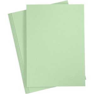 Slät Cardstock - A4 - Ljusgrön - 10st - 210g