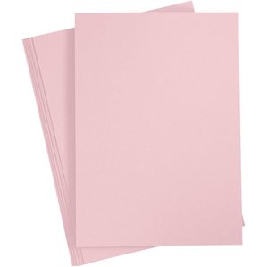 Slät Cardstock - A4 - Rosa - 10st - 210g