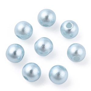 Akrylpärlor med pärlemoryta - 6mm - 250st - Ljusblå