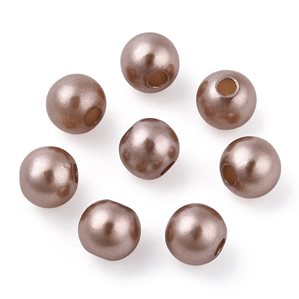 Akrylpärlor med pärlemoryta - 6mm - 250st - Light Coffee