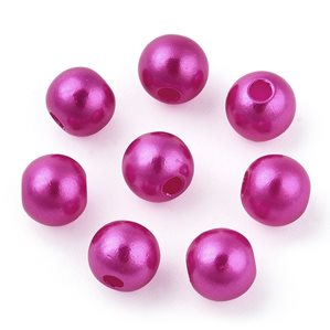 Akrylpärlor med pärlemoryta - 6mm - 250st - Berry