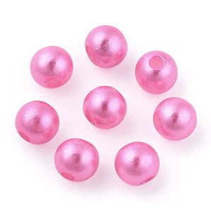 Akrylpärlor med pärlemoryta - 6mm - 250st - Klar rosa