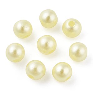 Akrylpärlor med pärlemoryta - 6mm - 250st - Gula