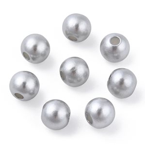 Akrylpärlor med pärlemoryta - 6mm - 250st - Ljusgrå silver