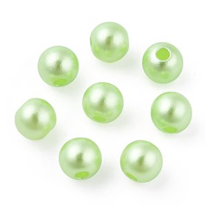 Akrylpärlor med pärlemoryta - 6mm - 250st - Ljusgrön