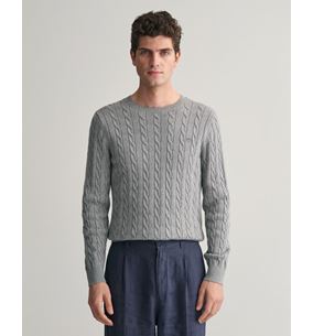 COTTON CABLE C-NECK