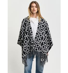 G PATTERN WOOL PONCHO