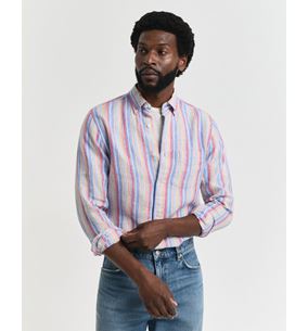 REG LINEN MULTISTRIPE SHIRT