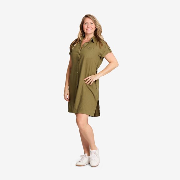 Tuxer CHERYL LINEN DRESS OLIVE B