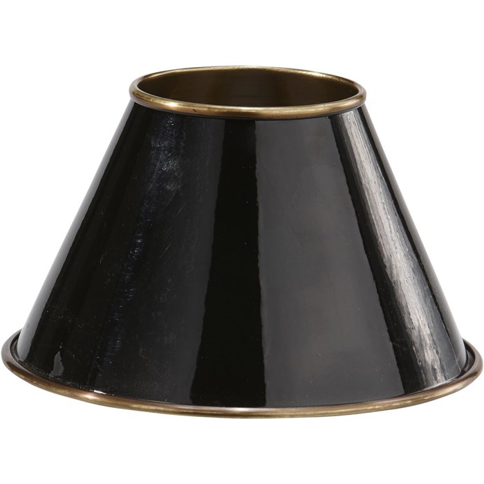 Classic lampskärm metall svart/antikmässing 22cm