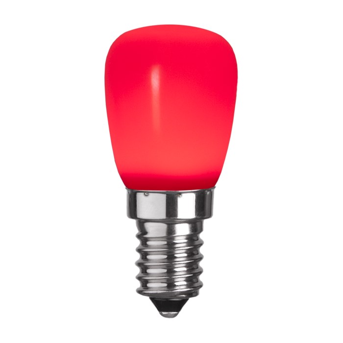 Päronlampa LED E14 röd 2lm