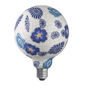 Globlampa LED blommig blå 125
