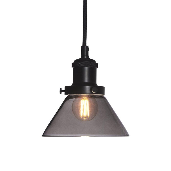 August fönsterlampa svart/rök 15cm