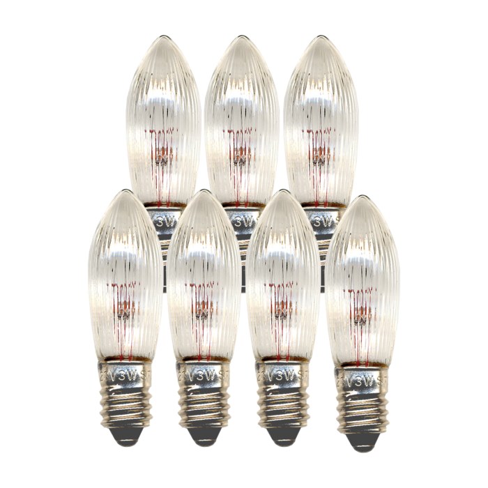 34V 3W topplampa räfflad 7-pack