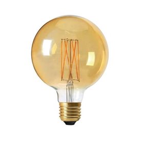 Globlampa LED amber 80mm 130lm E27 2100K dimbar