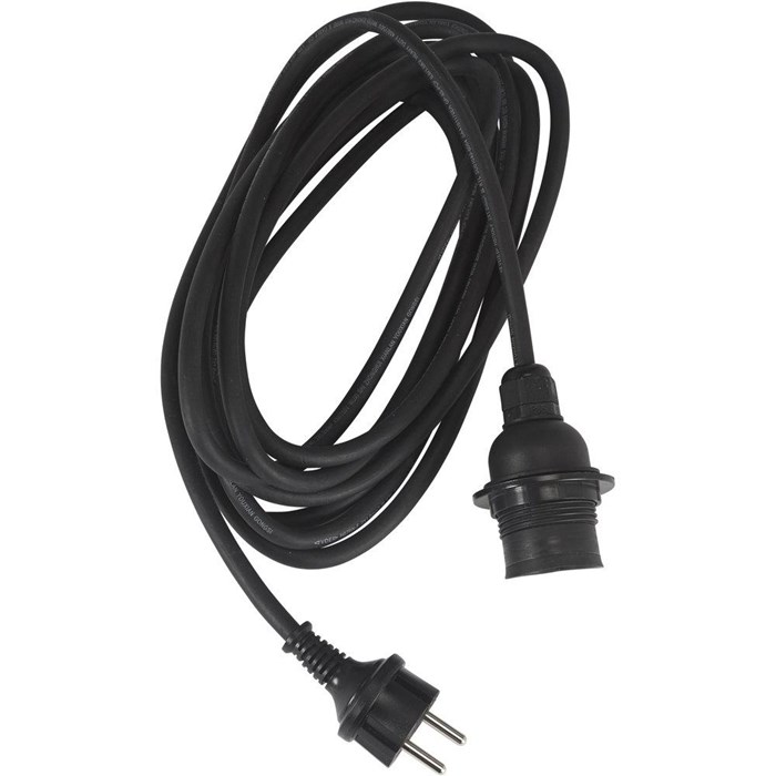Lampupphäng IP44 250cm Svart