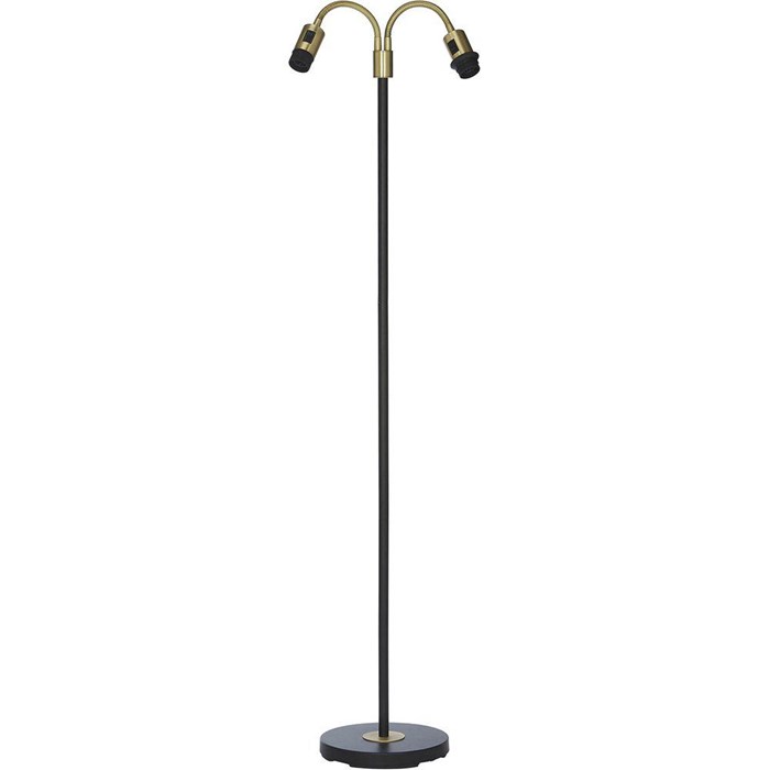 AMY golvlampa dubbel svart/mässing